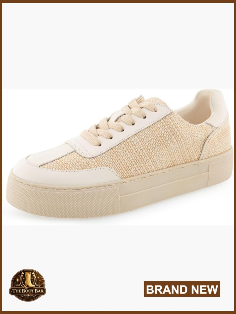 Women's Raffia Lace-Up Sneakers - Memory Foam, Flatform Wedge, Cushioned Insole